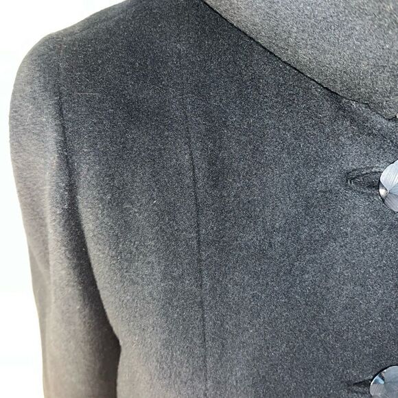 VINTAGE Black Cashmere Fur collar Pioneer Coat Co. for Hudson Belk Retro 60’s M - Picture 11 of 16